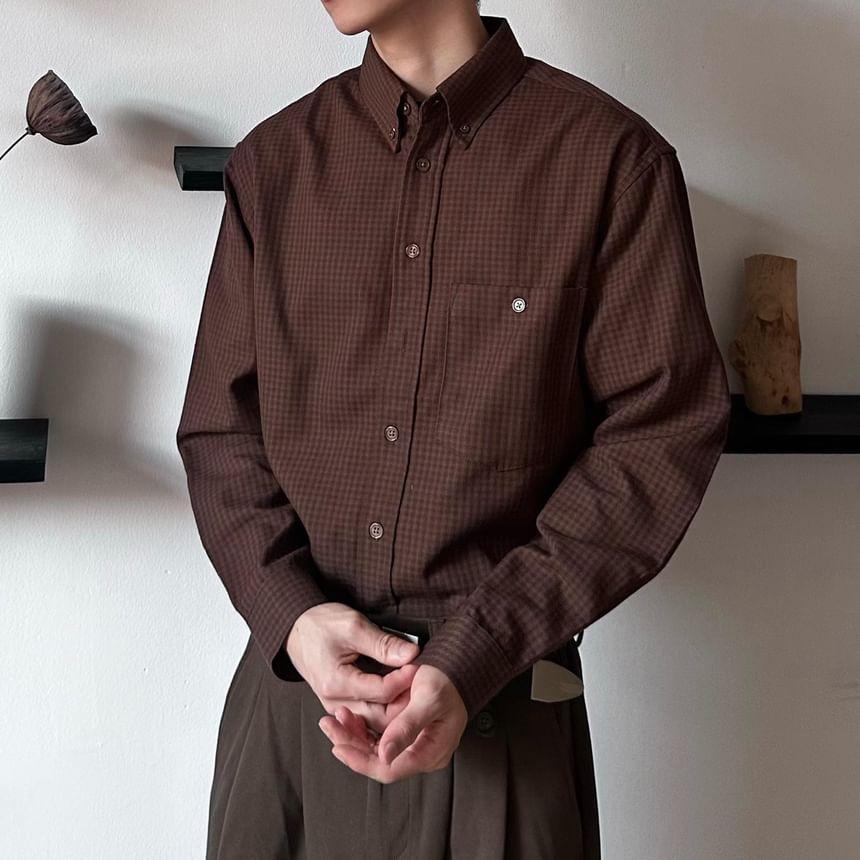 Long-Sleeve Striped Pocketed Shirt Product Image