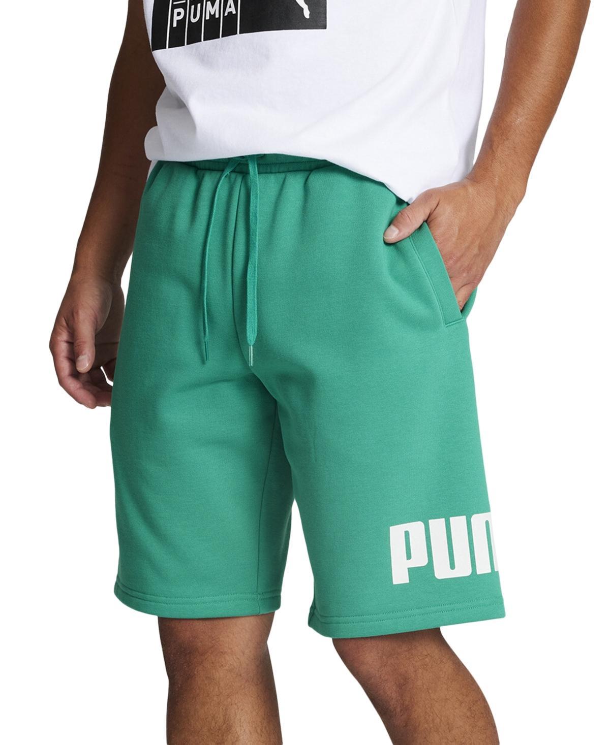 Puma Mens Regular-Fit Big Logo-Print Fleece 10 Shorts Product Image