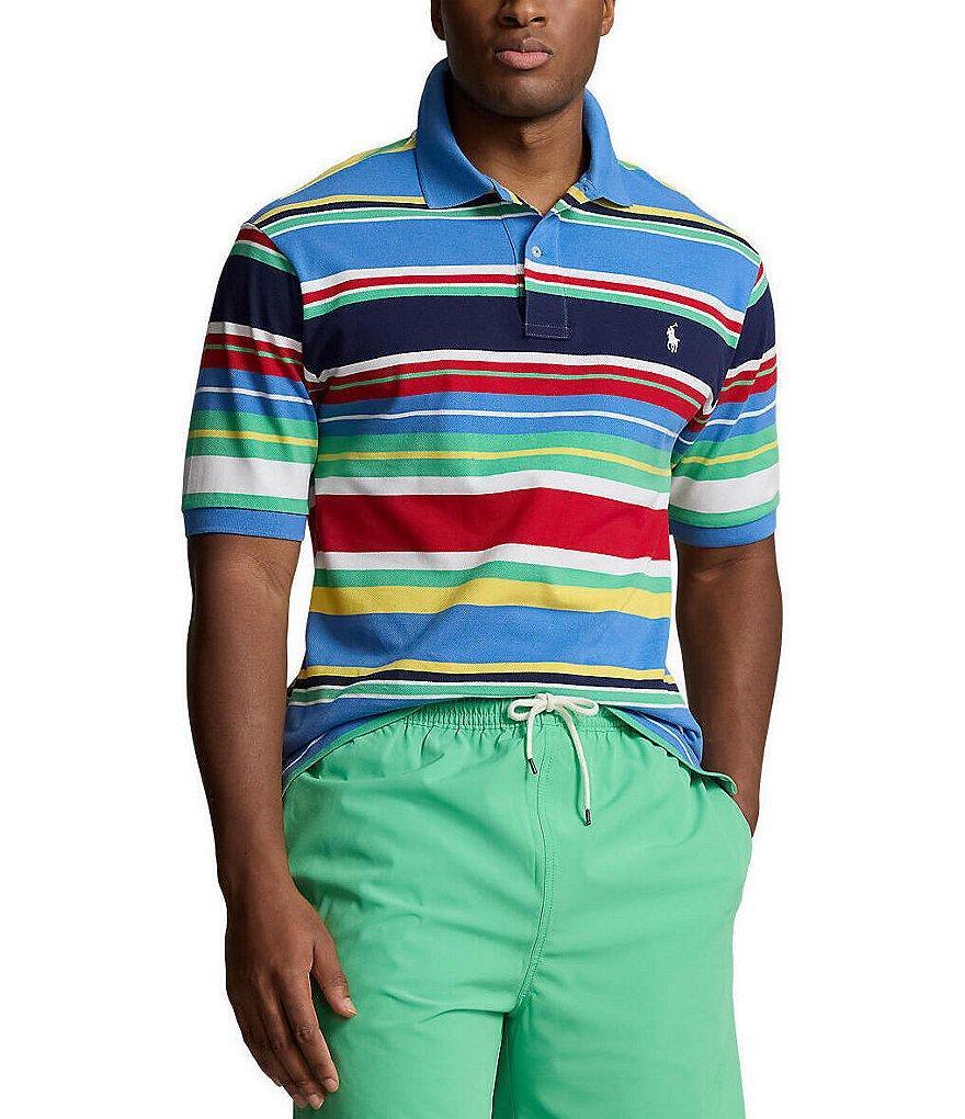 Polo Ralph Lauren Big & Tall Classic Fit Stripe Mesh Short Sleeve Polo Shirt Product Image