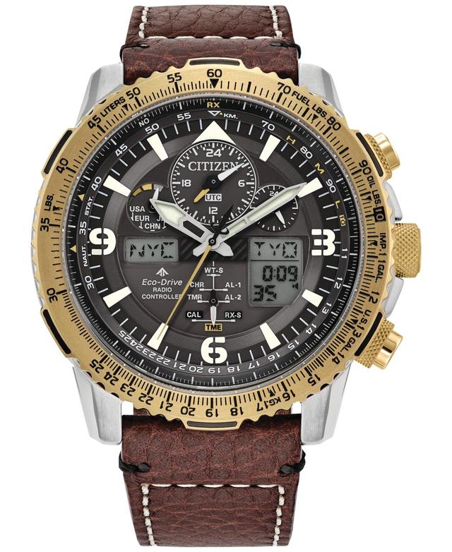 Citizen Mens Promaster Skyhawk A-T Chronograph Brown Leather Strap Watch Product Image