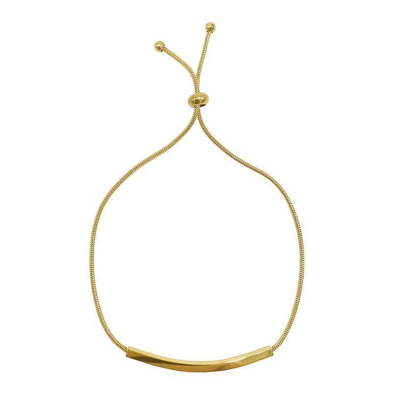 Adornia 14k Gold Plated Bar Lariat Bracelet, Womens Gold Tone Product Image