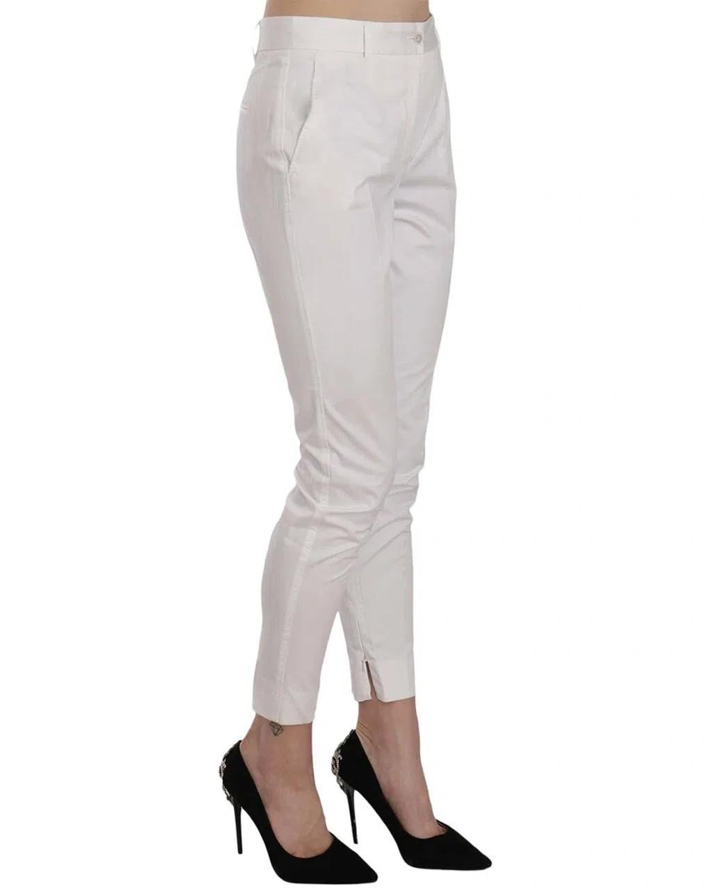 White High Waist Skinny Cropped Tr Product Image