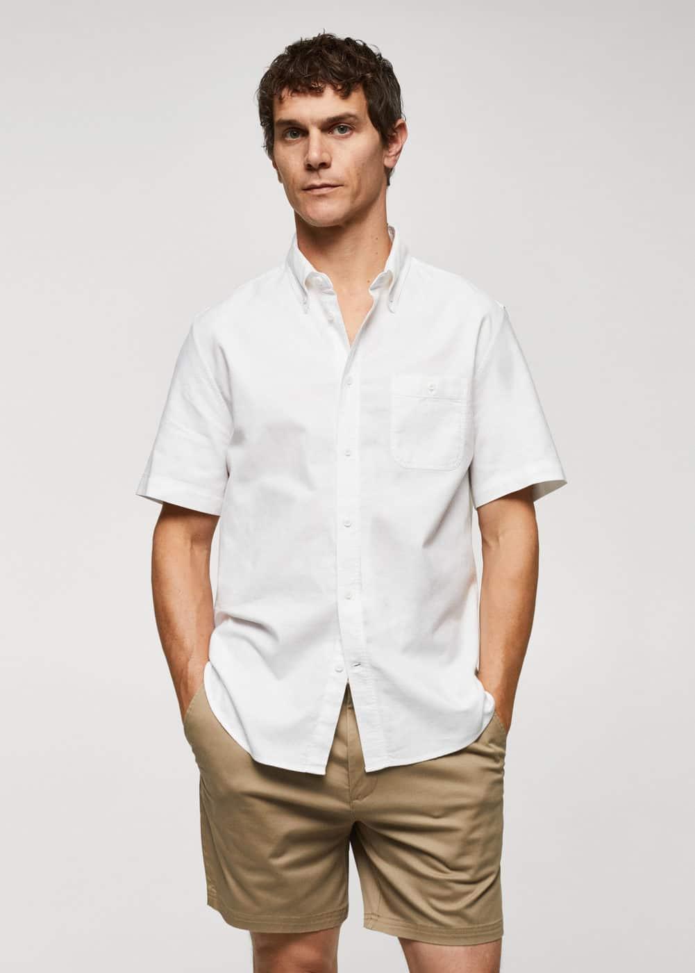 MANGO MAN - Regular-fit 100% cotton shirt whiteMen Product Image