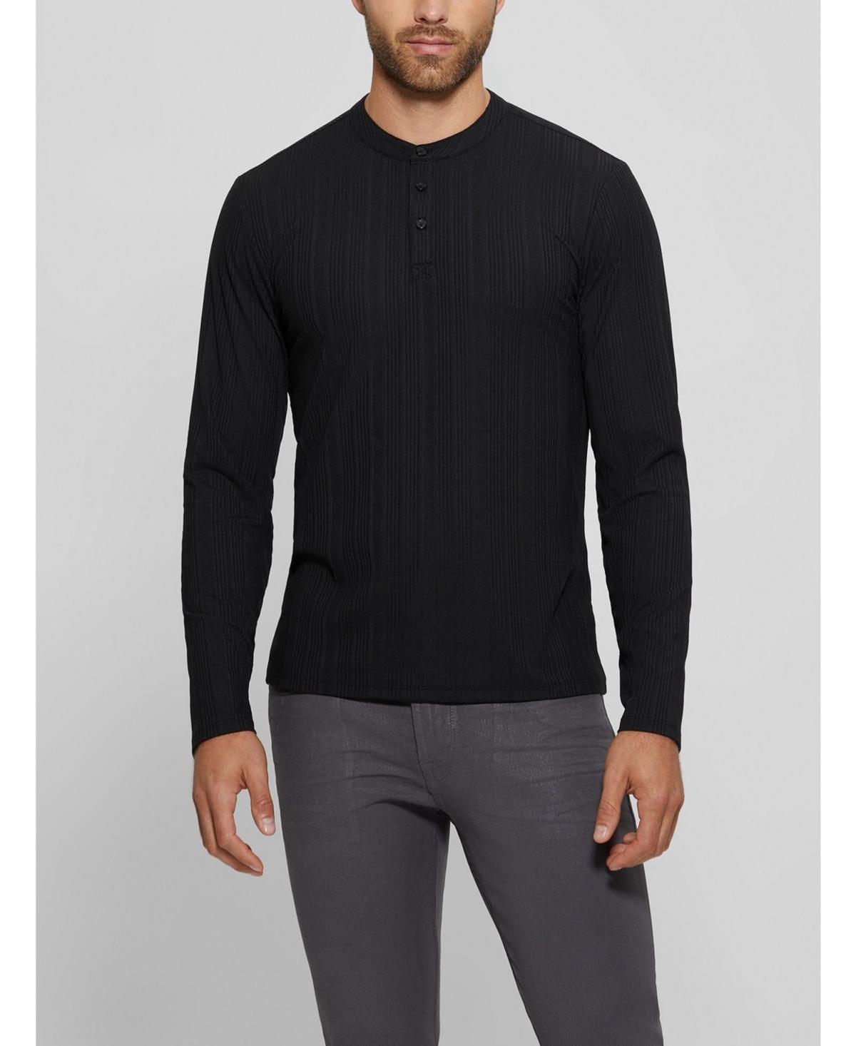 Guess Mens Brentwood Rib Knit Henley T-shirt Product Image