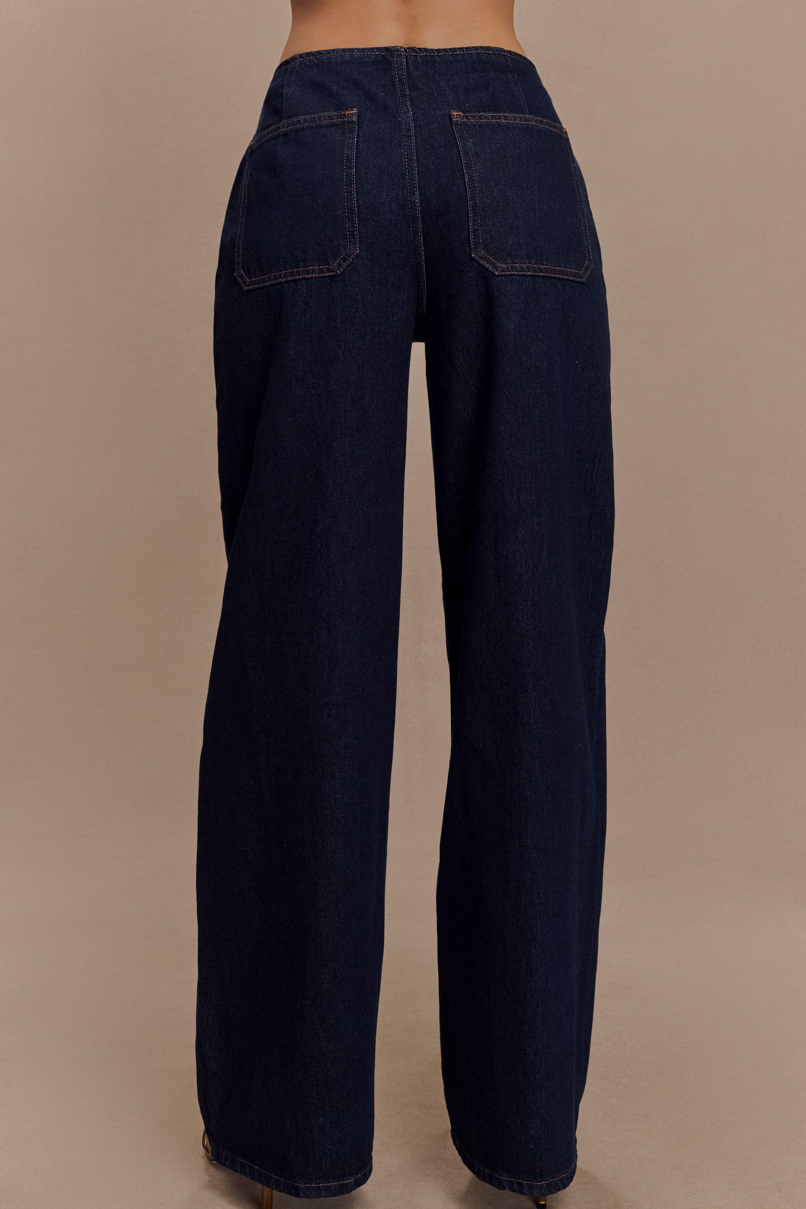 Caitlin Mid Rise Denim Flare Jeans - Indigo Blue Product Image