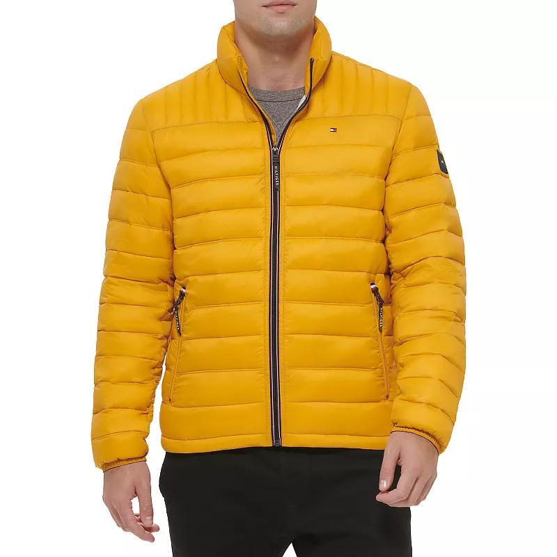 Big & Tall Tommy Hilfiger Stand Collar Packable Puffer Jacket, Mens Black Product Image