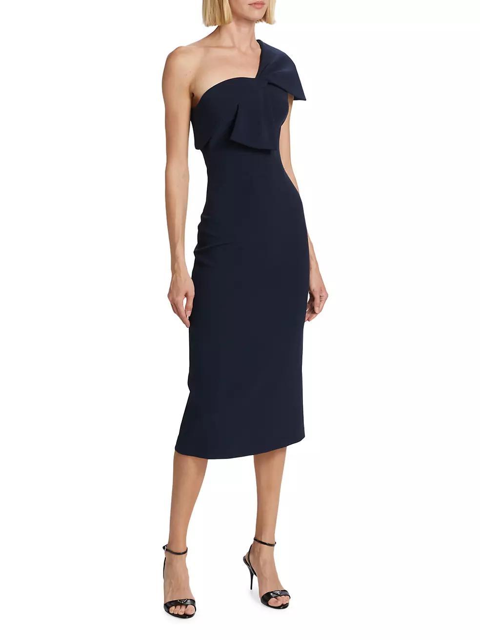 Sandra Crepe Twisted Midi-Dress Product Image