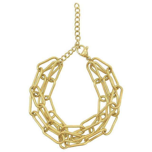 Adornia Paper Clip Chain Layered Bracelet in Yellow at Nordstrom Rack Product Image