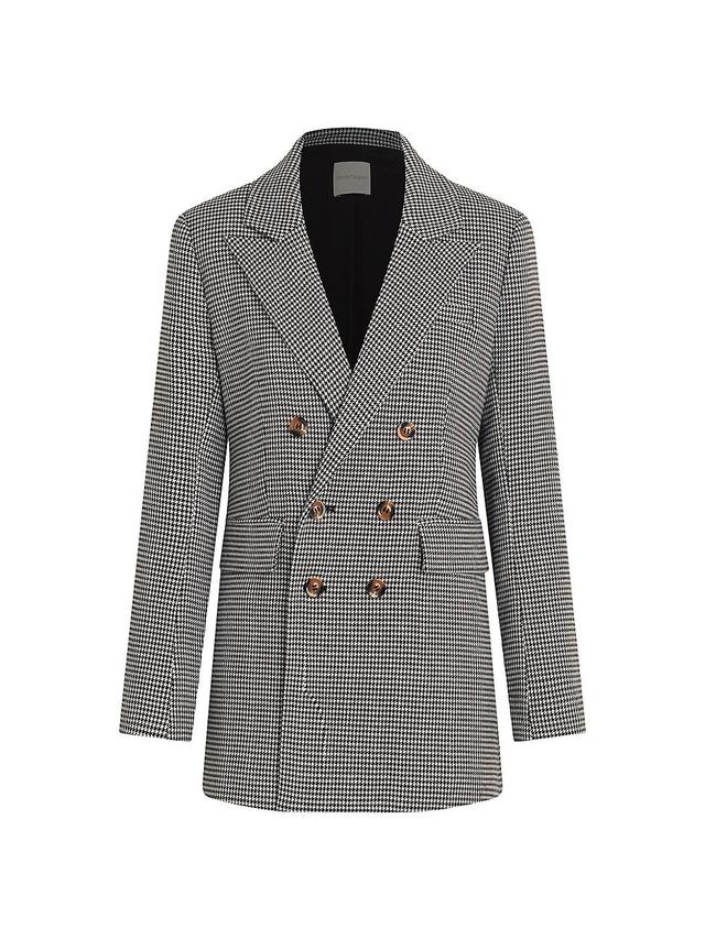 Womens Phoebe Houndstooth Double-Breasted Blazer Product Image