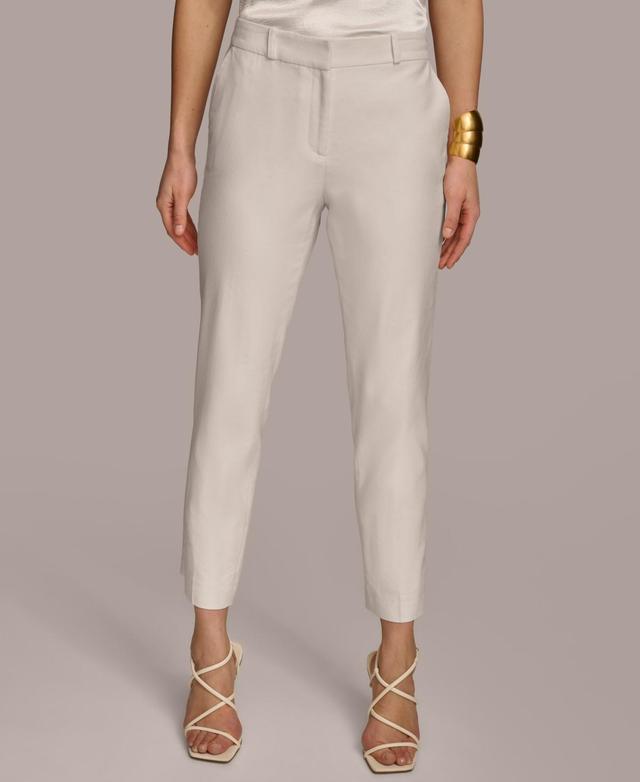 Donna Karan Womens Flat-Front Straight-Leg Pants Product Image