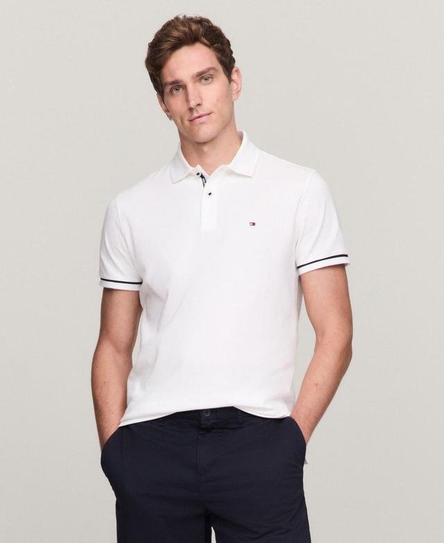 Tommy Hilfiger Mens Regular-Fit Stripe-Sleeve Polo Shirt Product Image