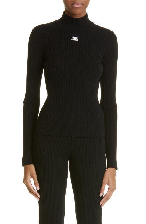 Courrges Mock Neck Rib Sweater Product Image