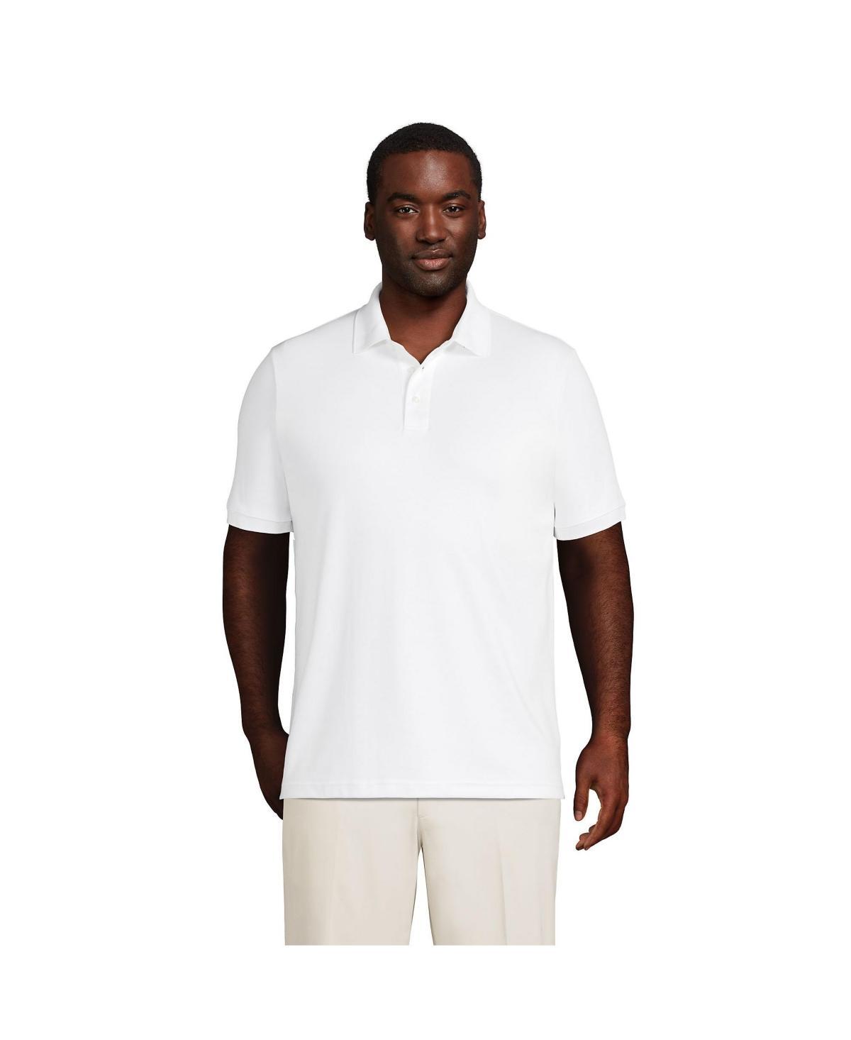 Big & Tall Lands End Tailored-Fit Super Soft Supima Polo, Mens Radiant Blue Product Image