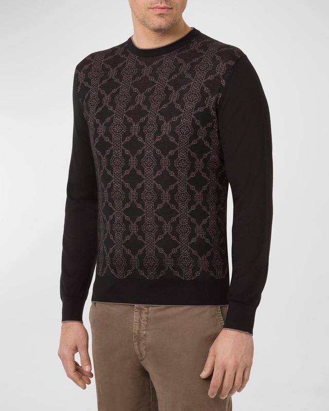 Mens Patterned Cashmere-Silk Sweater Product Image