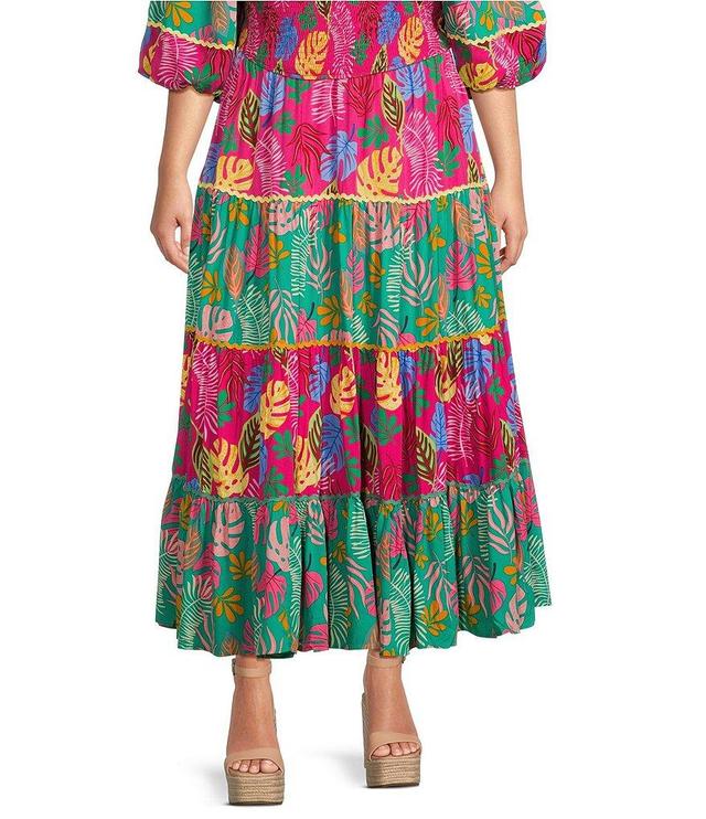 Sugarlips Plus Size High Rise Printed Coordinating Maxi Skirt Product Image