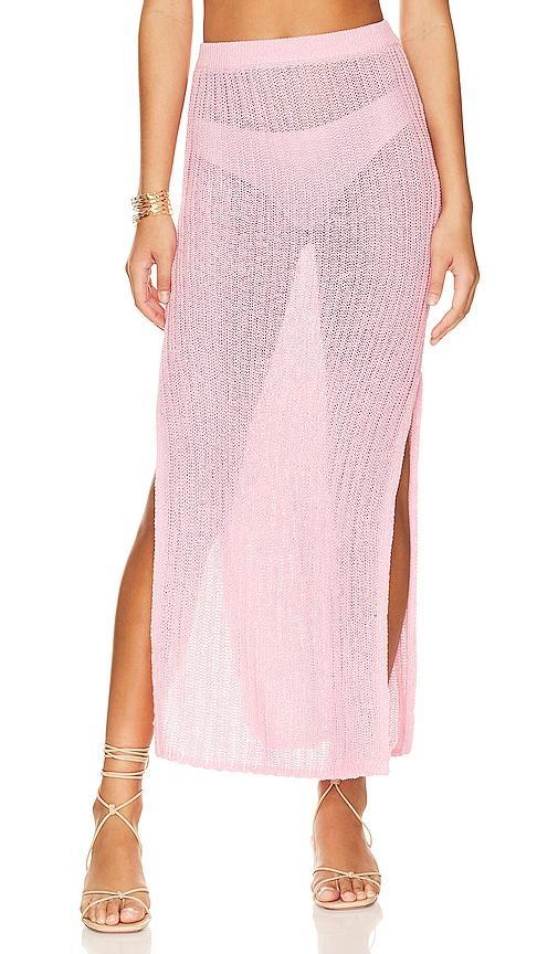 Camila Coelho Cleo Skirt in Pink. - size L (also in S) Product Image