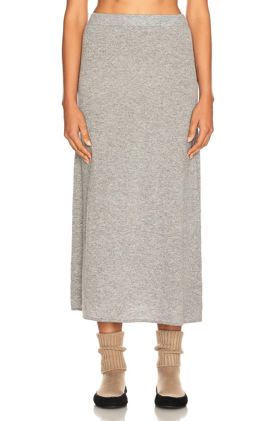 Helsa Einer Cashmere Midi Skirt Grey. (also in XS, S, M, L, XXS). Product Image