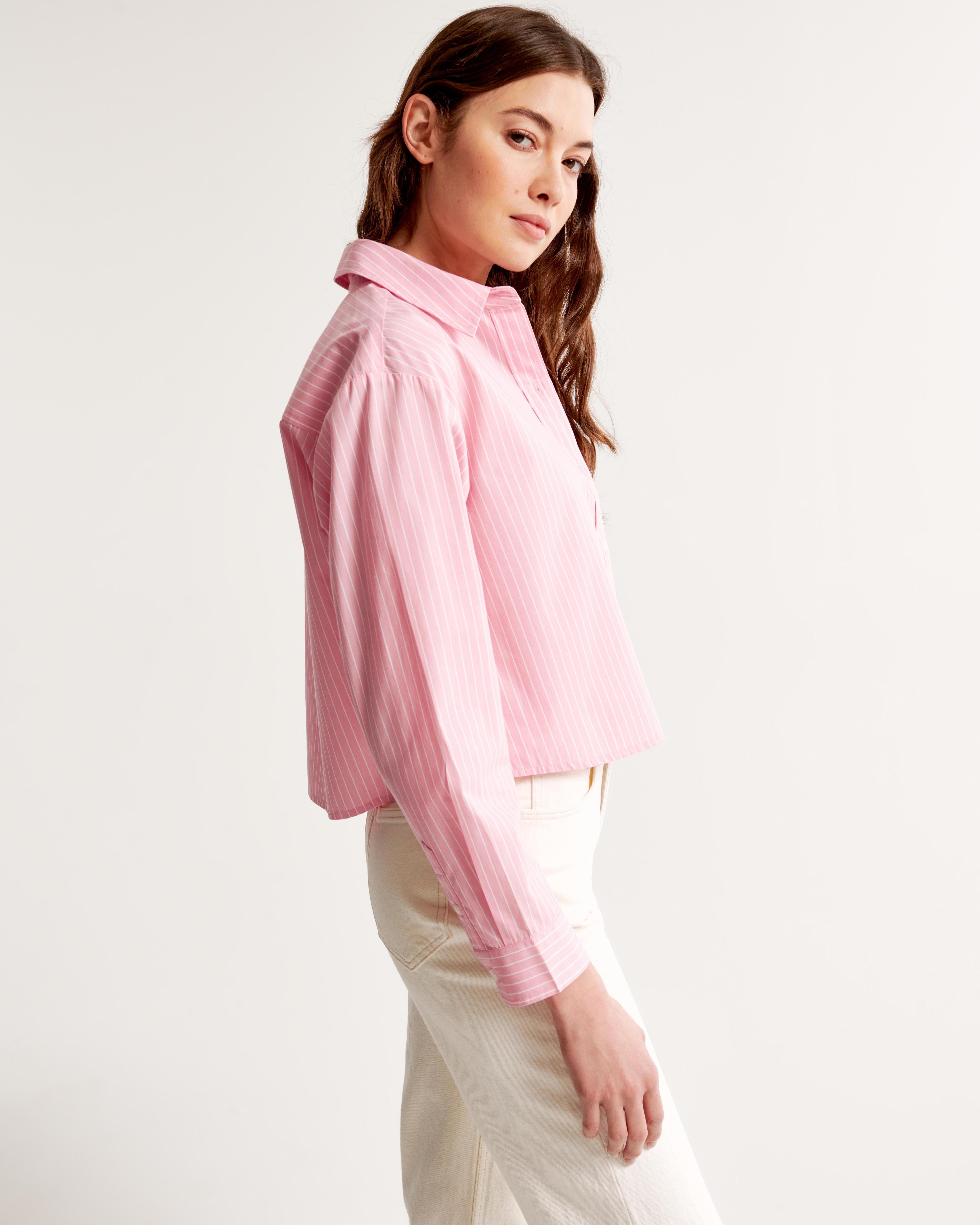 Oversized Cropped Poplin Shirt Product Image