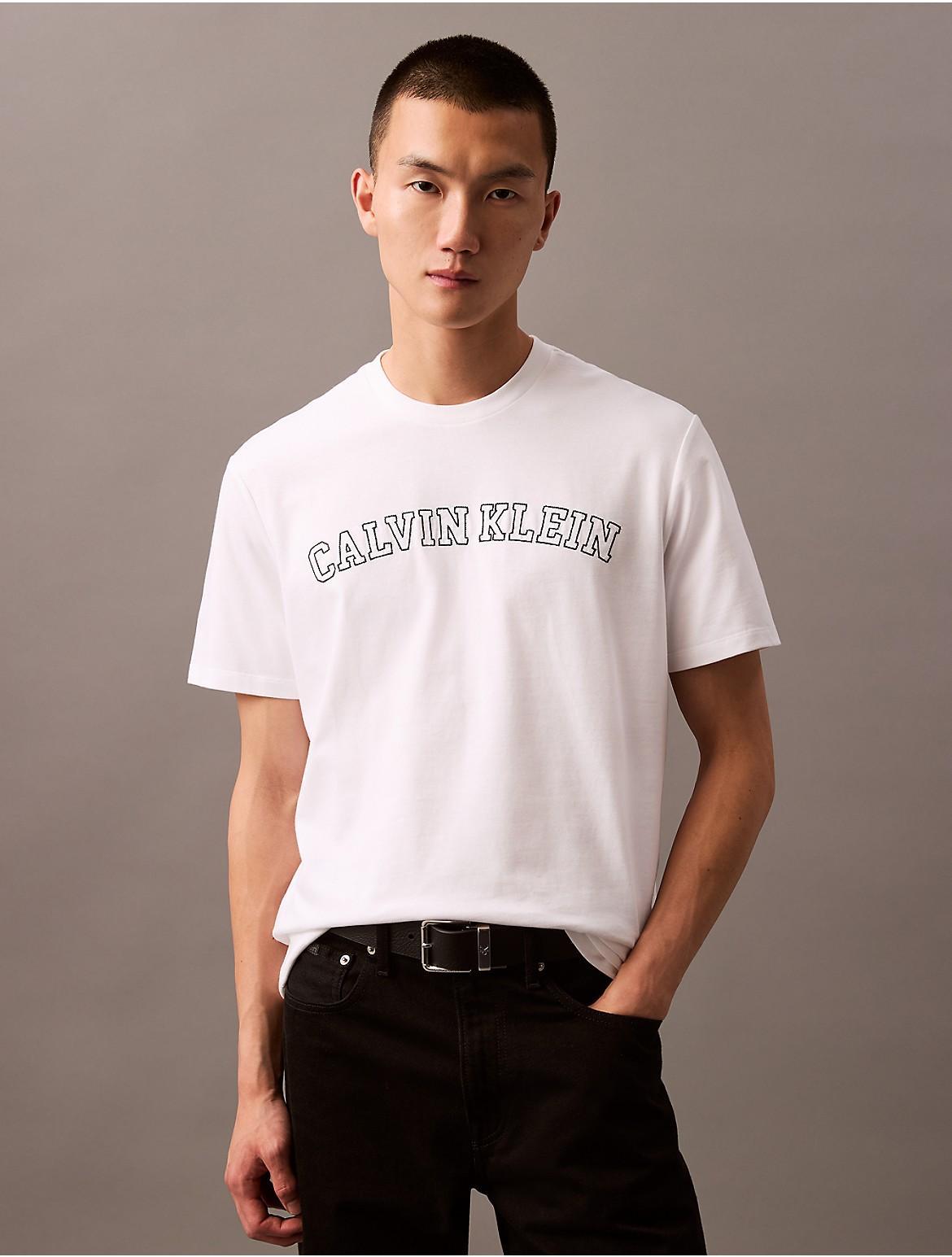 Calvin Klein Mens Varsity Logo Graphic Classic T-Shirt - Black - XXL Product Image