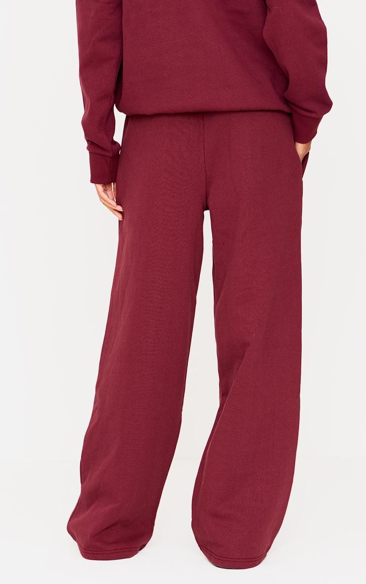 Burgundy Premium Thin Waistband Straight Leg Sweatpants Product Image