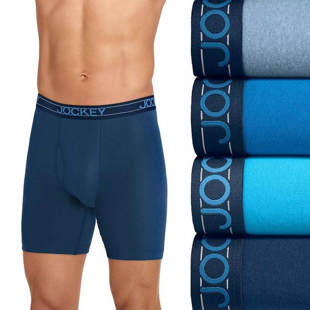 Mens Jockey 4-Pack Cotton Blend Long Leg Boxer Brief Product Image