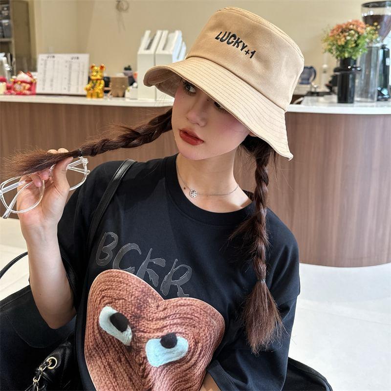 Cat Embroidered Bucket Hat Product Image