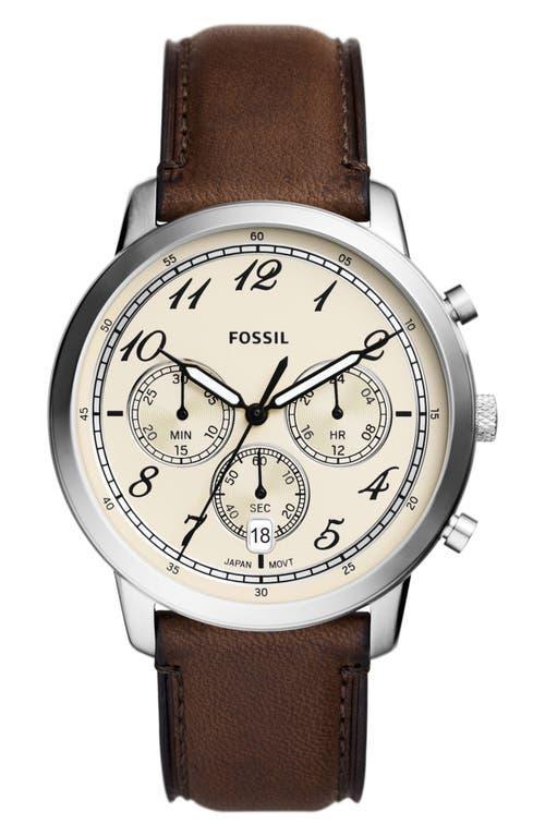 Fossil Neutra Chronograph Leather Strap Watch, 44mm Product Image