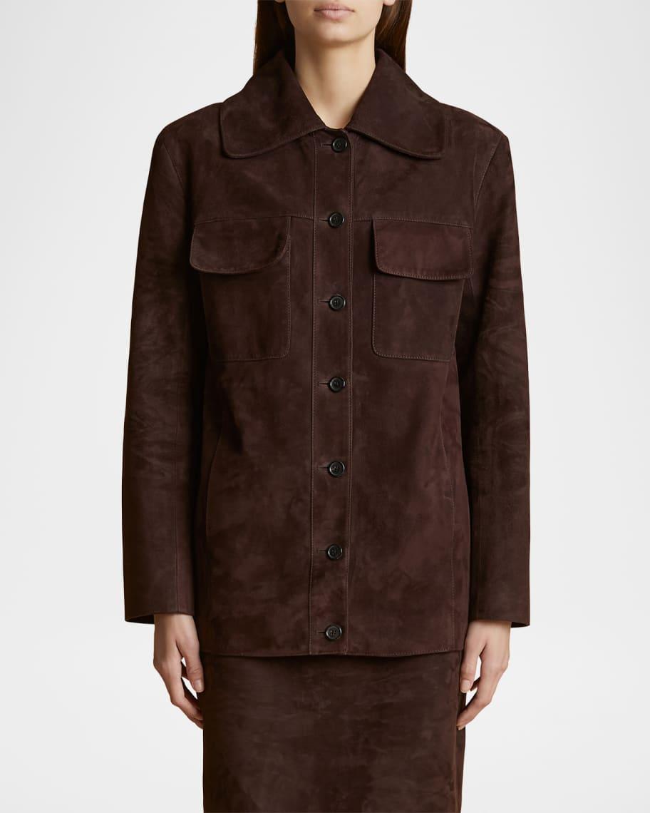 Iana Button Down Suede Jacket Product Image