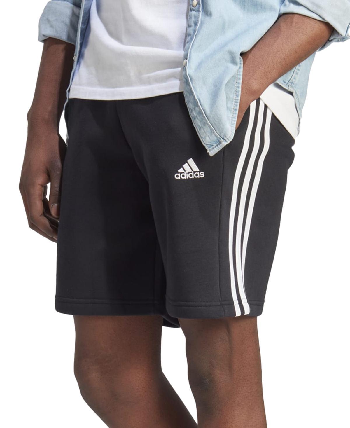 adidas Mens 3-Stripes 10 Fleece Shorts - Arctic Night Product Image