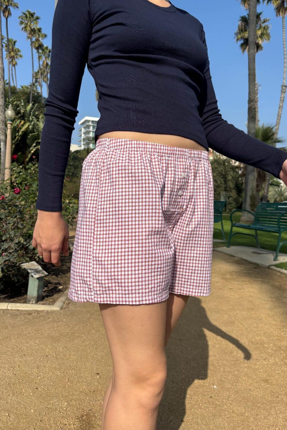 Keira Long Gingham Boxer Shorts Product Image