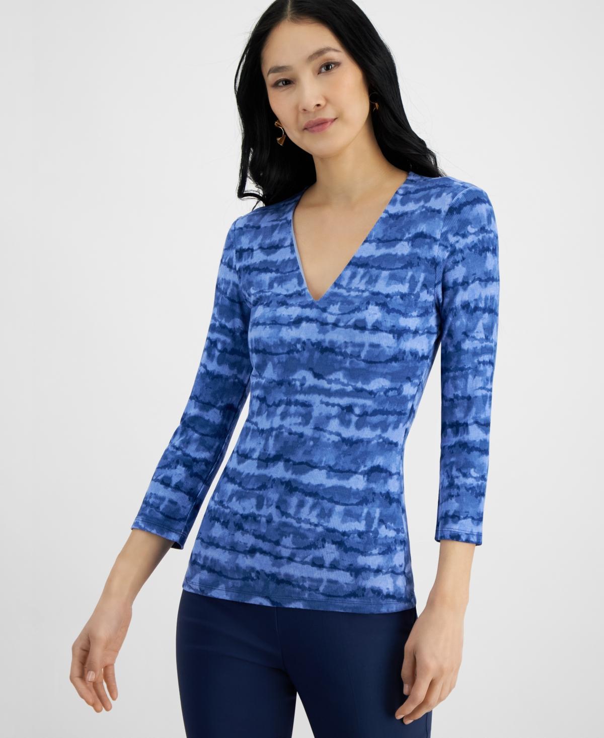 I.n.c. International Concepts Womens Ribbed Top, Created for Macys Product Image