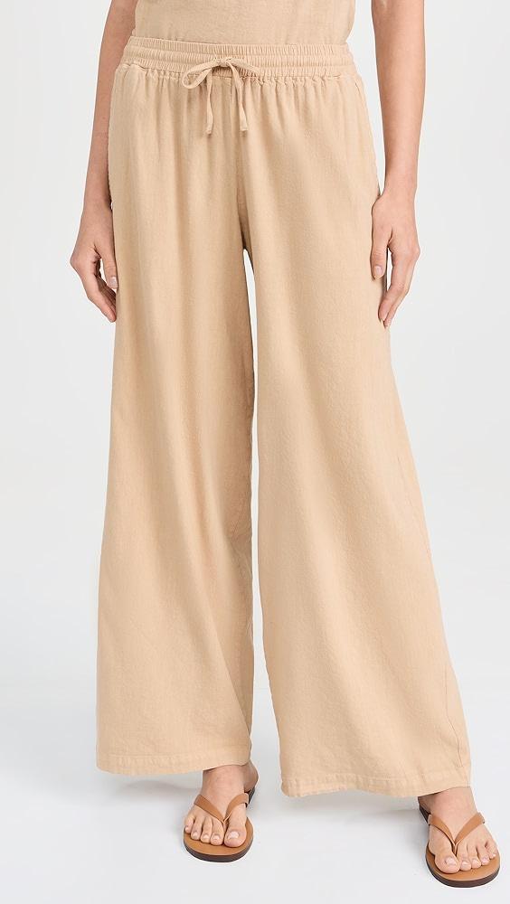 MONROW Linen Wide Leg Pants | Shopbop Product Image