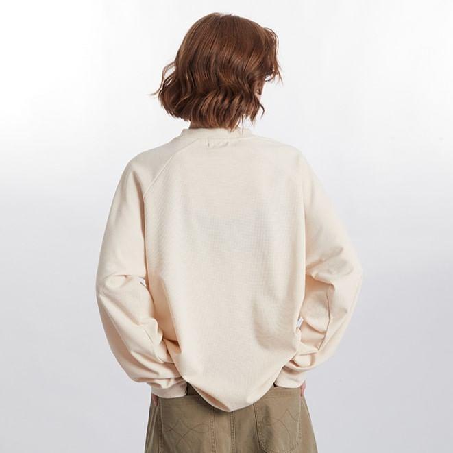 Crew Neck Plain Pocket Oversized Pullover Product Image