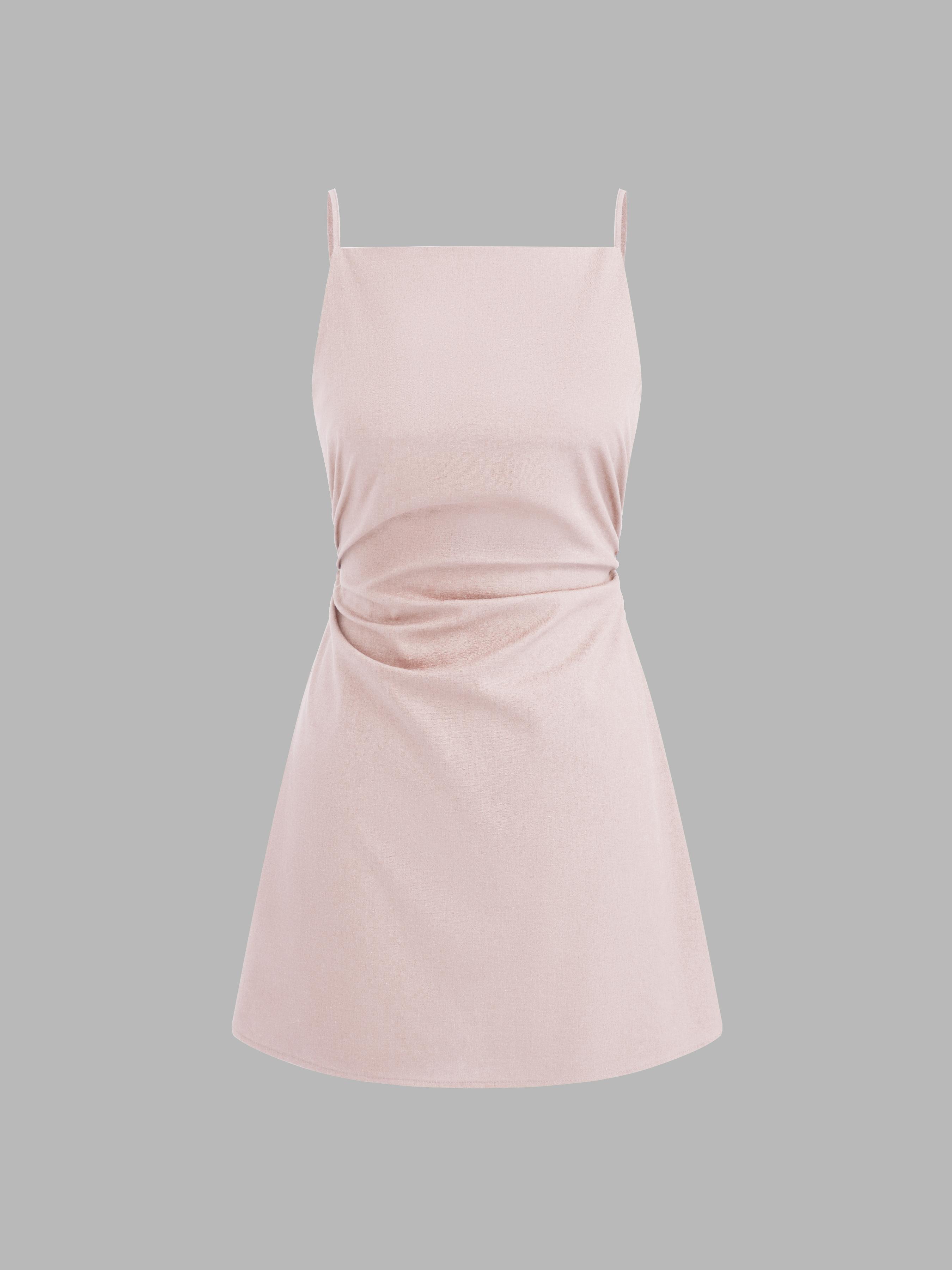 Linen-blend Solid Ruched Mini Dress Product Image