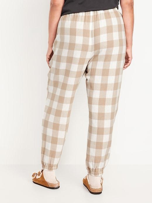 High-Waisted Flannel Pajama Joggers Product Image