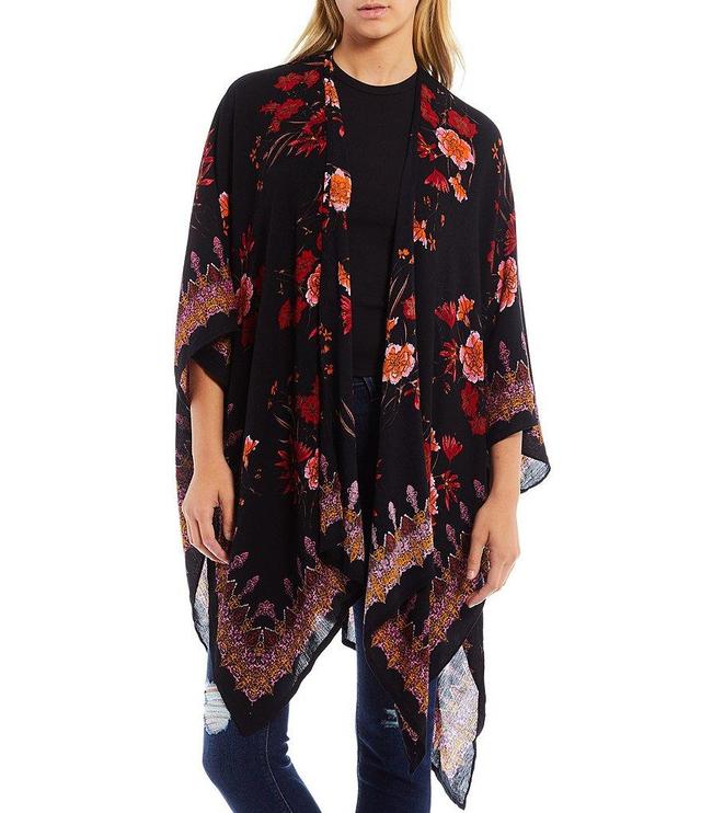 Anna & Ava Floral Print 3/4 Sleeve Oversized Statement Kimono Product Image