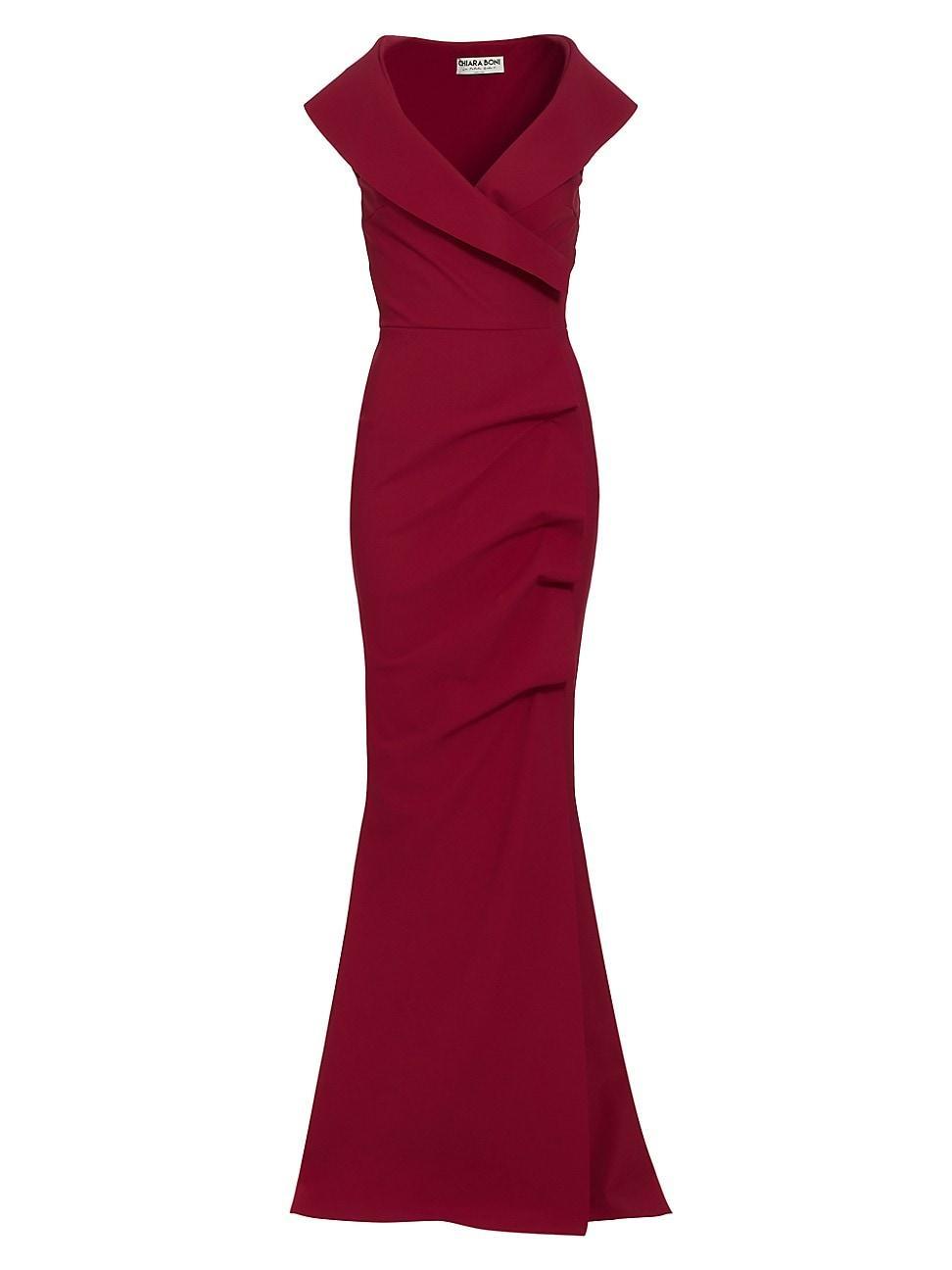 Womens Cocoon Collar Trumpet Gown Product Image