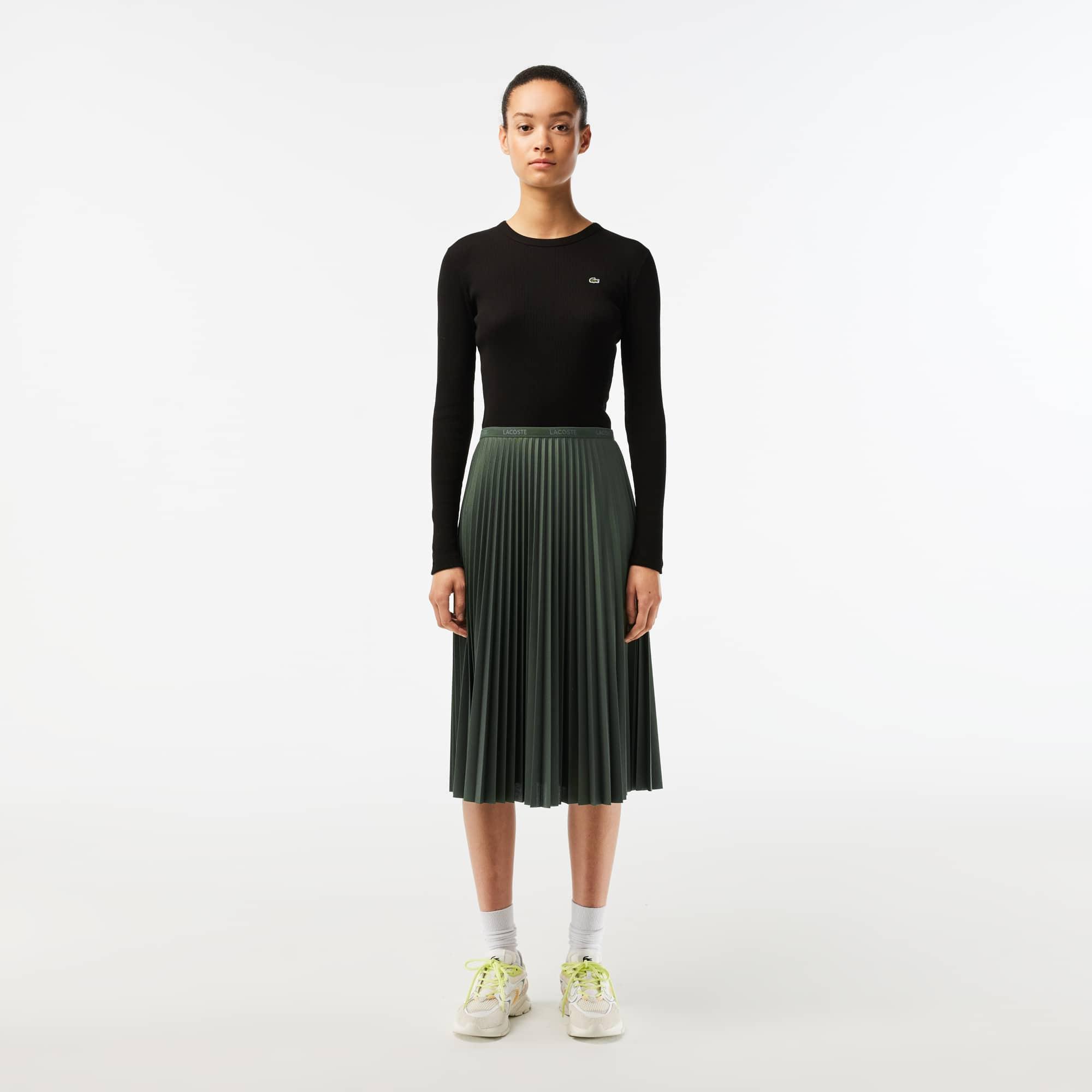 Elastic Waist Fluid Pleated Skirt Product Image