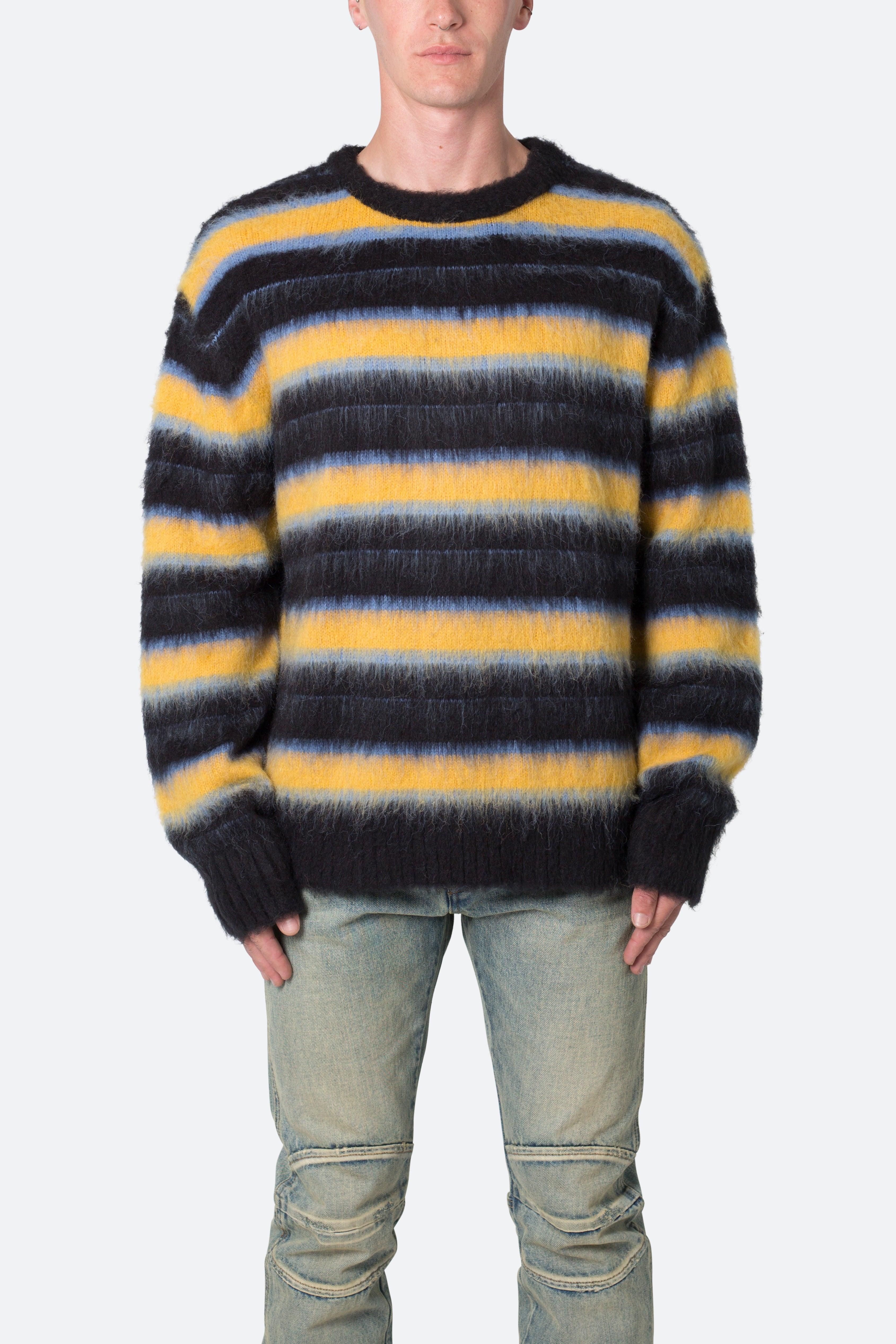 Striped Mohair Sweater - Black Product Image