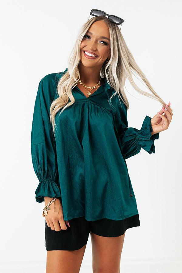 Really Dreamy Shift Top In Teal Product Image