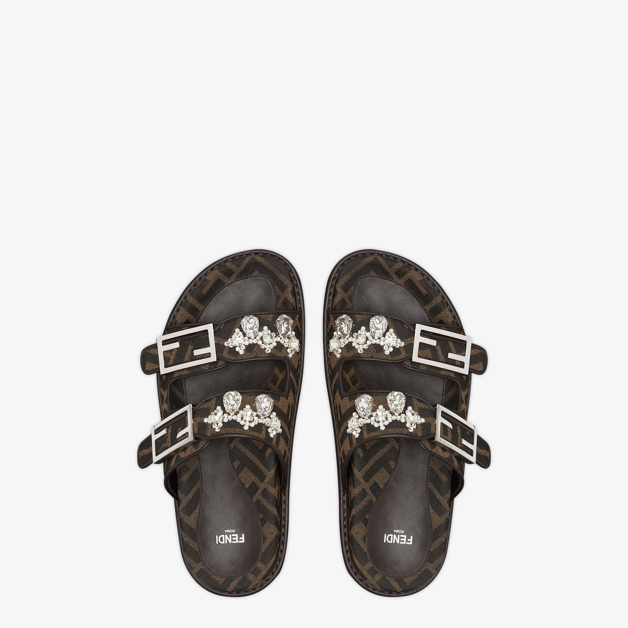 Fendi FeelBrown fabric slides Product Image