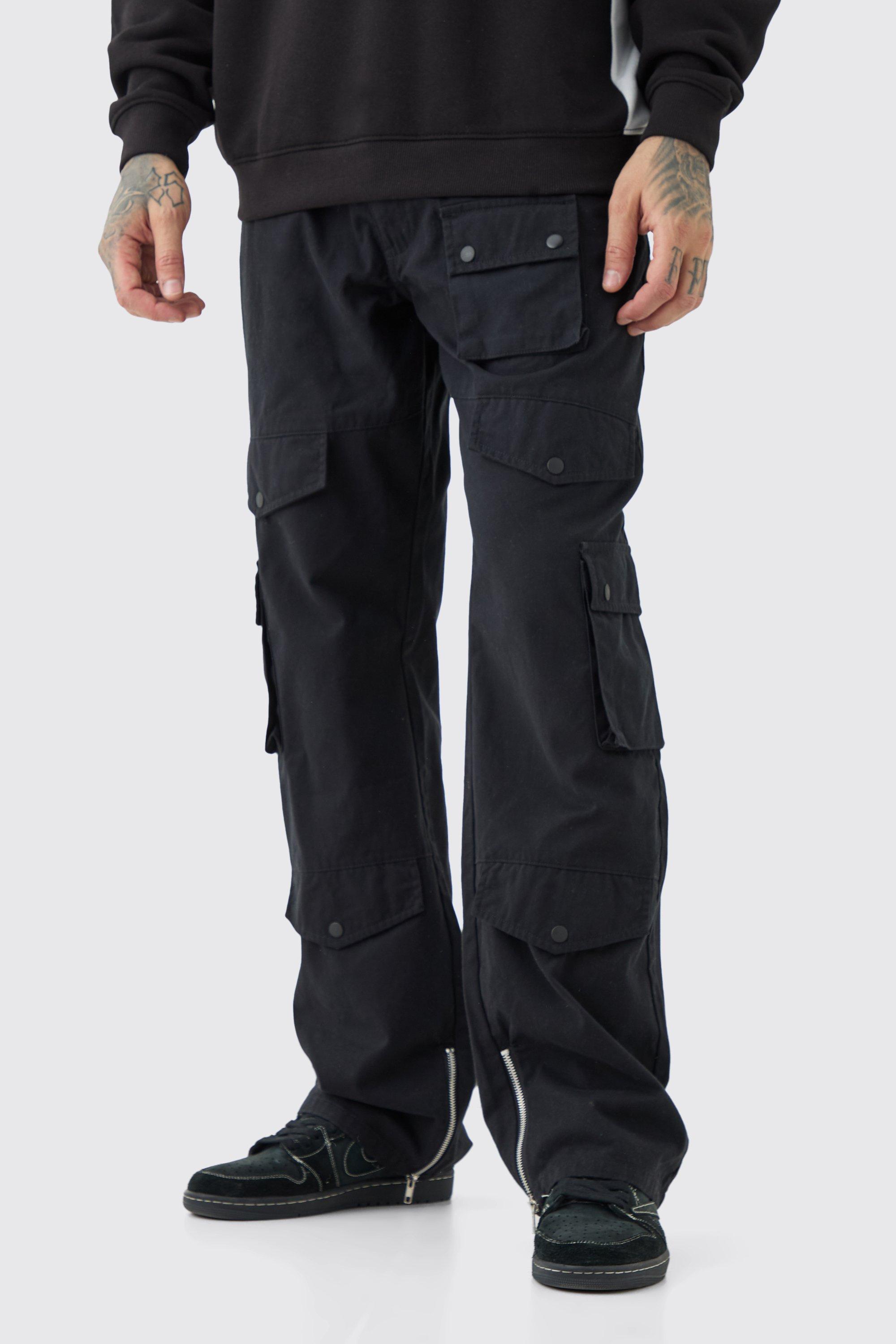 Tall Fixed Waist Relaxed Fit Cargo Pants | boohooMAN USA Product Image