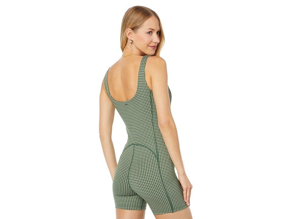 Madewell Short Unitard - Check Print (Deep Forest) Women's Jumpsuit & Rompers One Piece Product Image