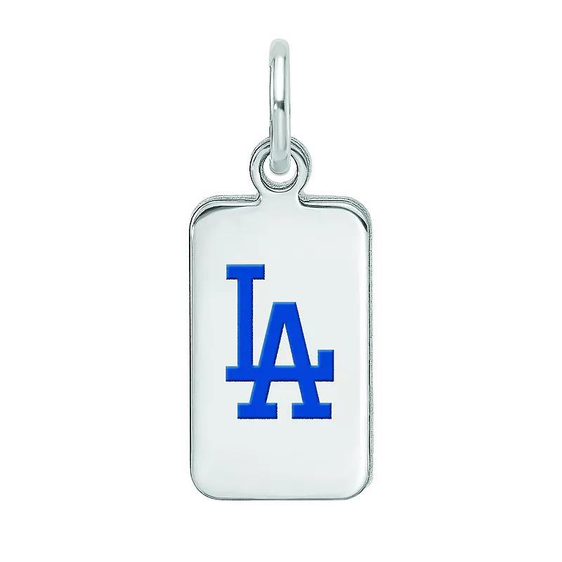 LogoArt Sterling Silver Los Angeles Dodgers Enameled Tag Pendant, Womens Product Image