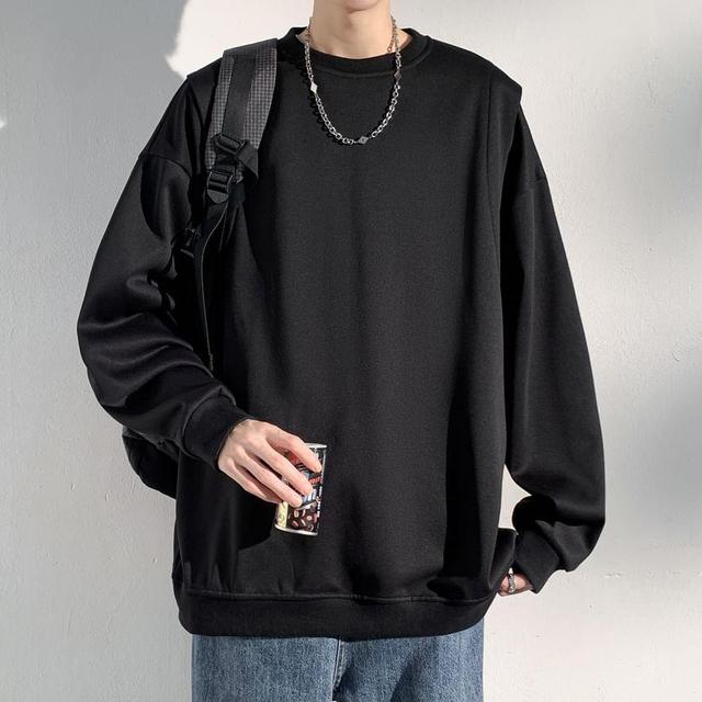 Crewneck Plain Sweatshirt Product Image