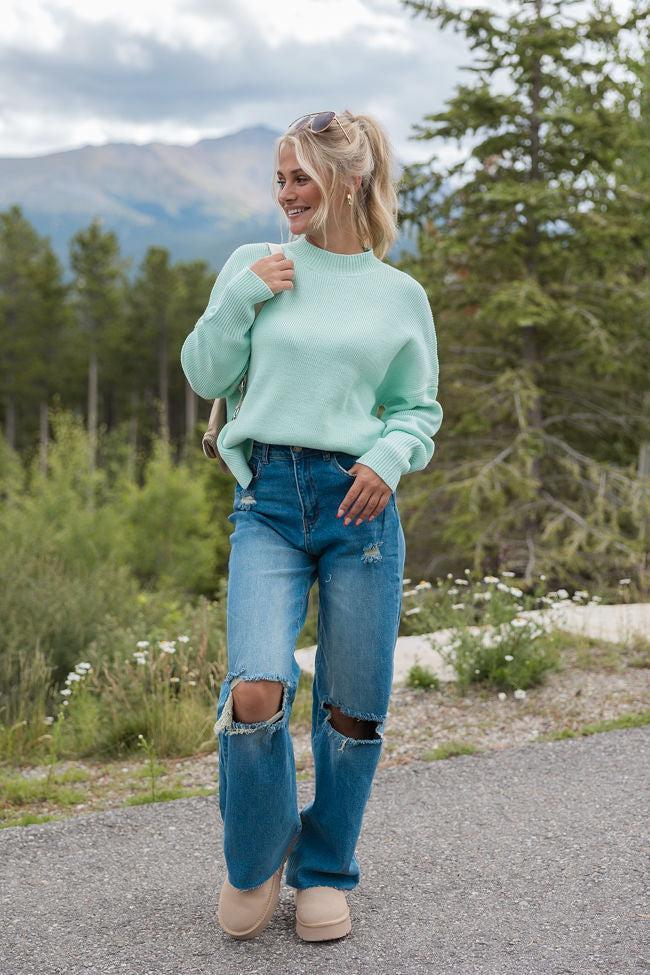 A Great Escape Mint Oversized Sweater Product Image