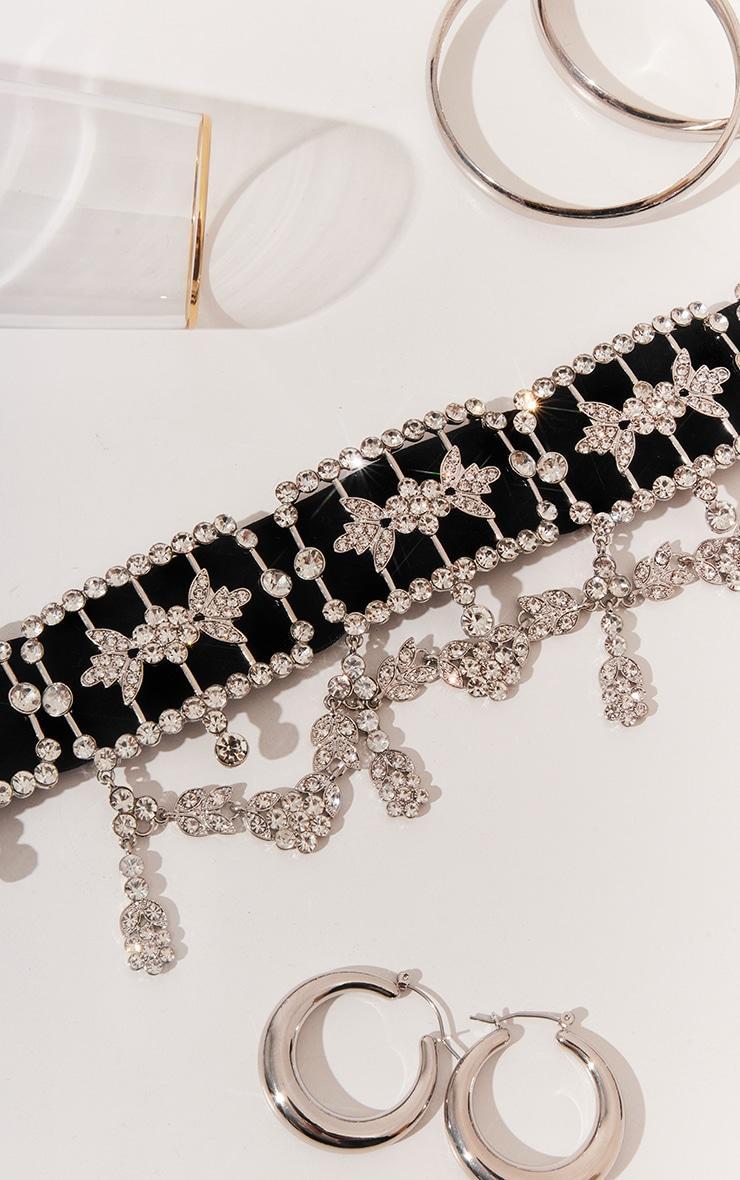 Black Heavy Embellished Statement Choker Product Image