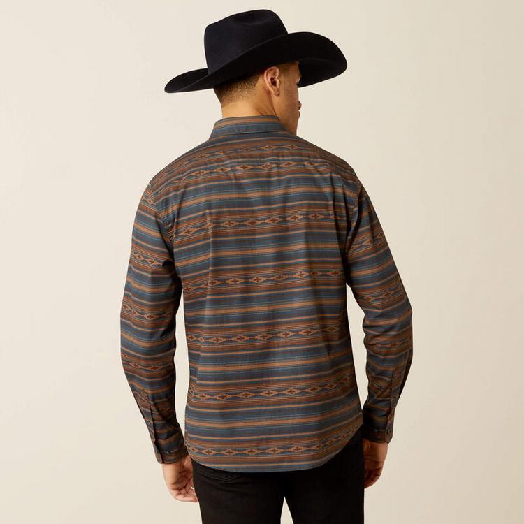 Ariat® Men's L/S Brown/Blue Aztec Print Mayor Modern Fit Button Shirt Product Image