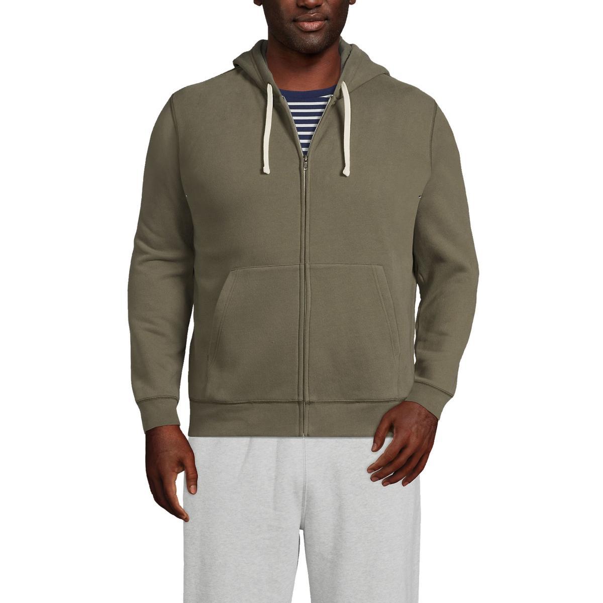 Mens Lands End Serious Sweats Full-Zip Hoodie Gray Grey Product Image