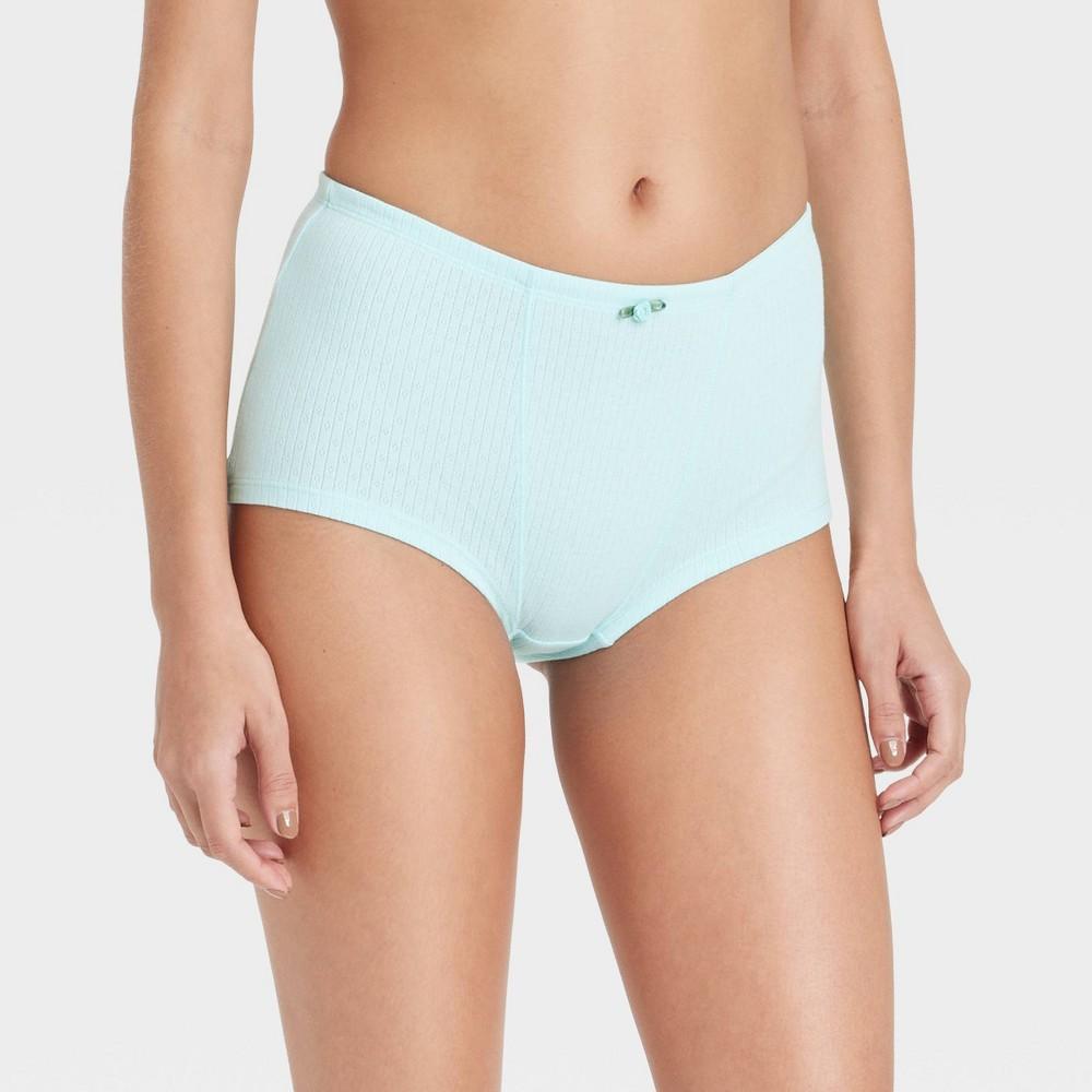 Womens Pointelle Boy Shorts - Colsie Blue XL Product Image